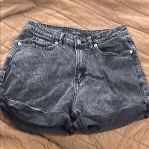 Wild Fable Black Jean Shorts High-Waisted Cuffed